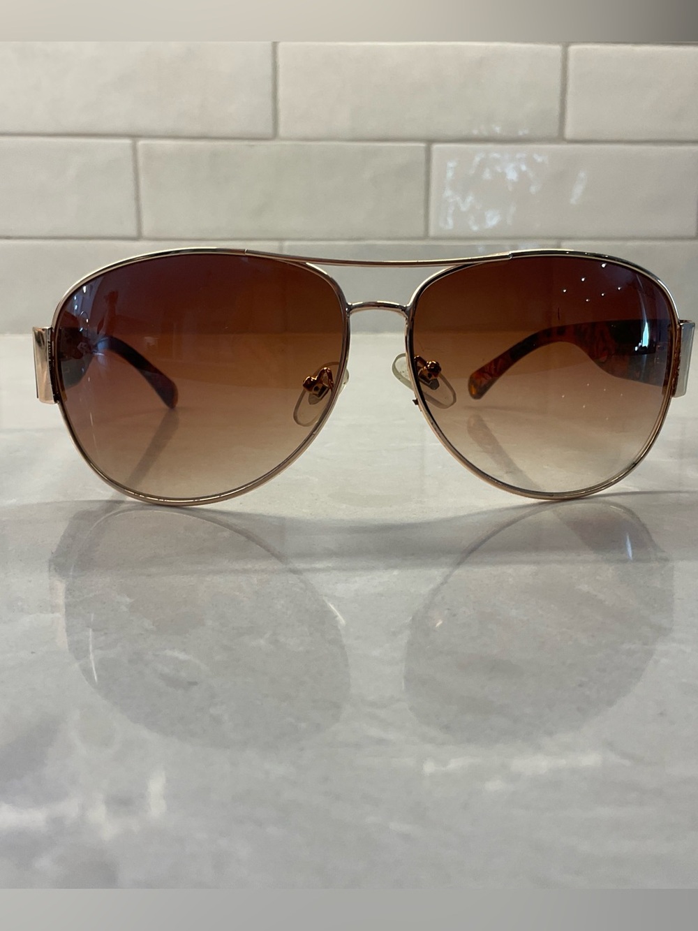 (Coach) Aviator Women's Sunglasses in Brown Gradient